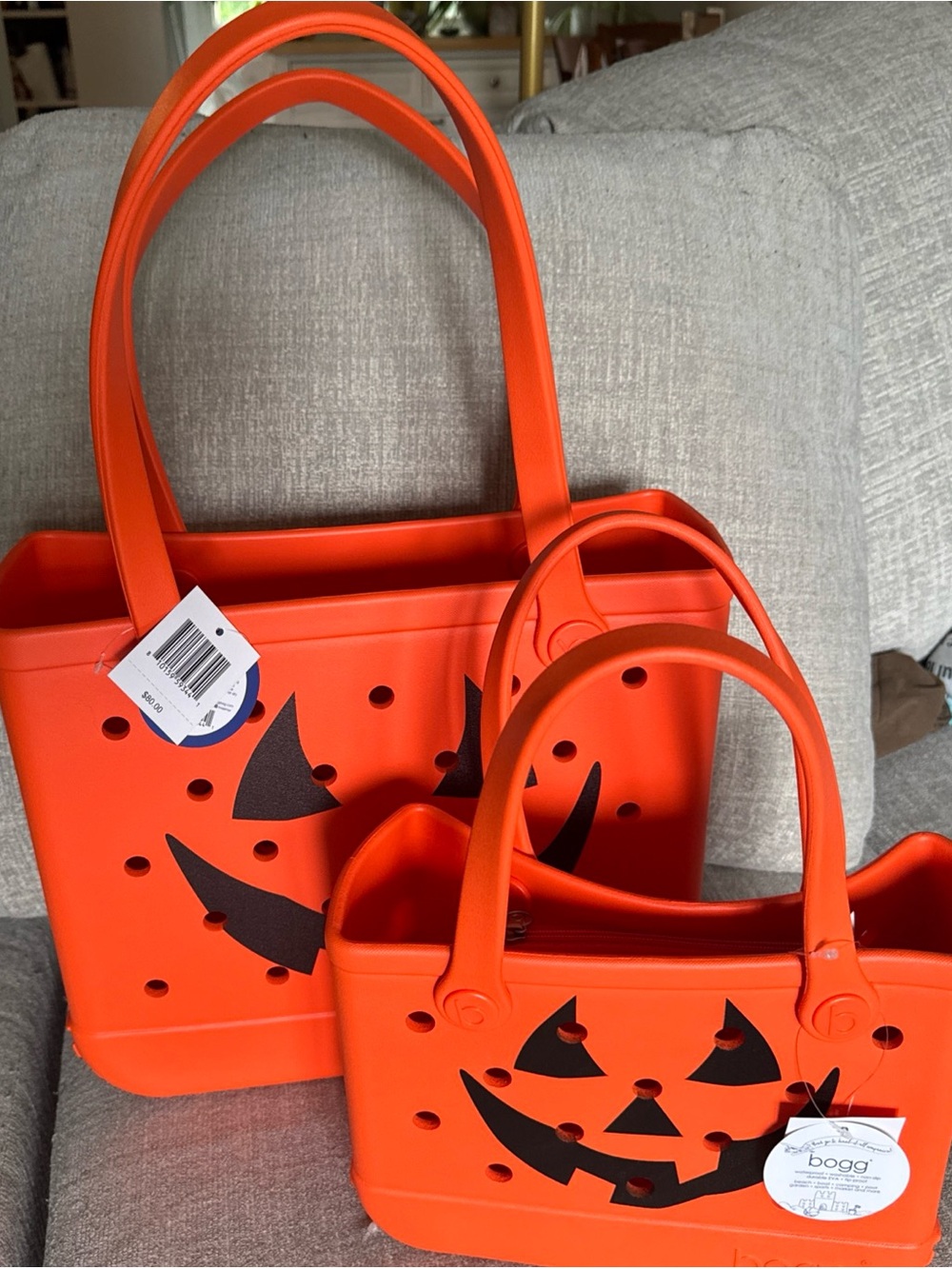 Pumpkin Jack-O-Latern Bogg Bag And Bitty Bogg Bag  Set 🎃
